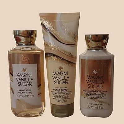 SOHAIL LLC Bath & Body Works Warm Vanilla Sugar Body Set | Shower Gel, Body Lotion & Body Cream