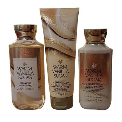 SOHAIL LLC Bath & Body Works Warm Vanilla Sugar Body Set | Shower Gel, Body Lotion & Body Cream