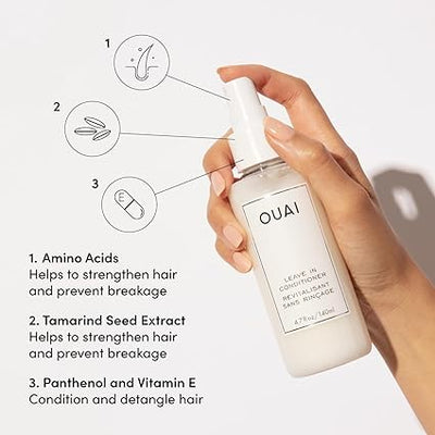 SOHAIL LLC OUAI Leave In Conditioner & Heat Protectant Spray  - No Parabens, Sulfates or Phthalates (4.7 oz)