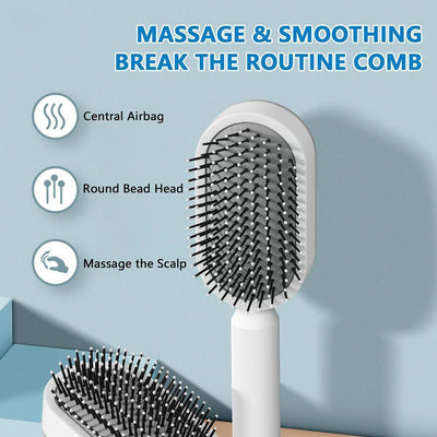 SOHAIL LLC Self Cleaning Hair Brush For Women Massage Scalp